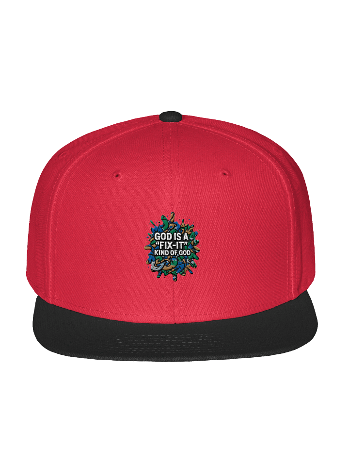 God Is a “Fix-It” Kind of God Snapback Hat – Red & Black product image (65)