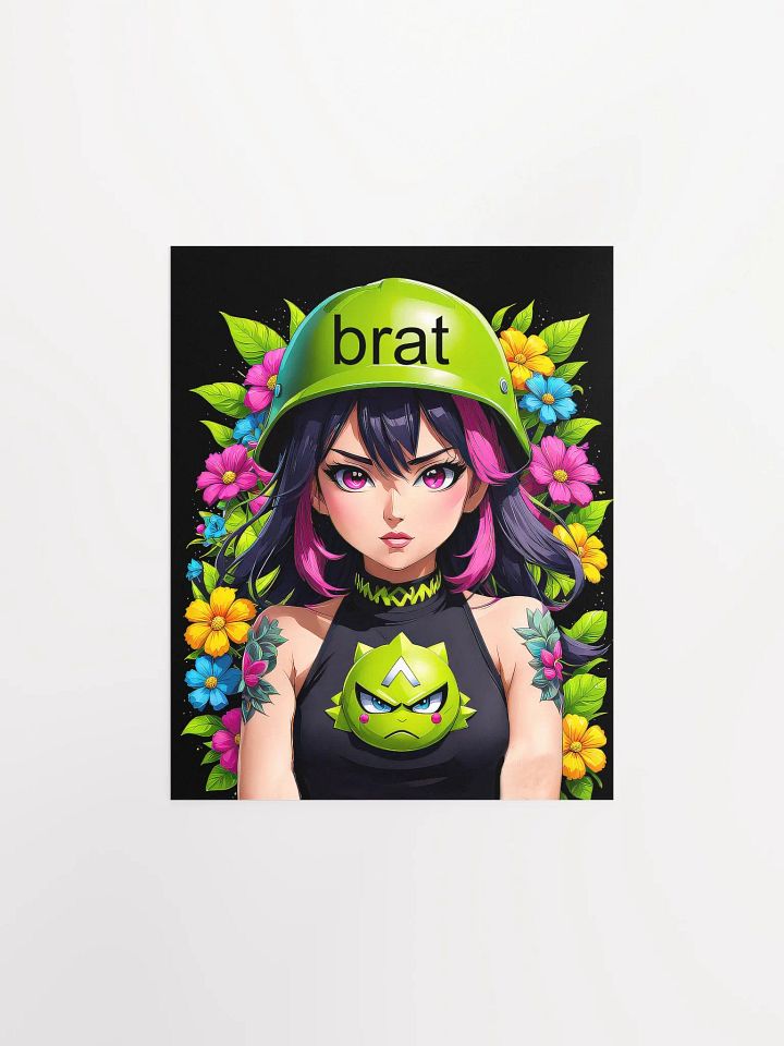 Brat Girl - Poster - Black Background - Small and Standard Sizes - 8x10-11x14-12x16-16x20 Inches product image (1)