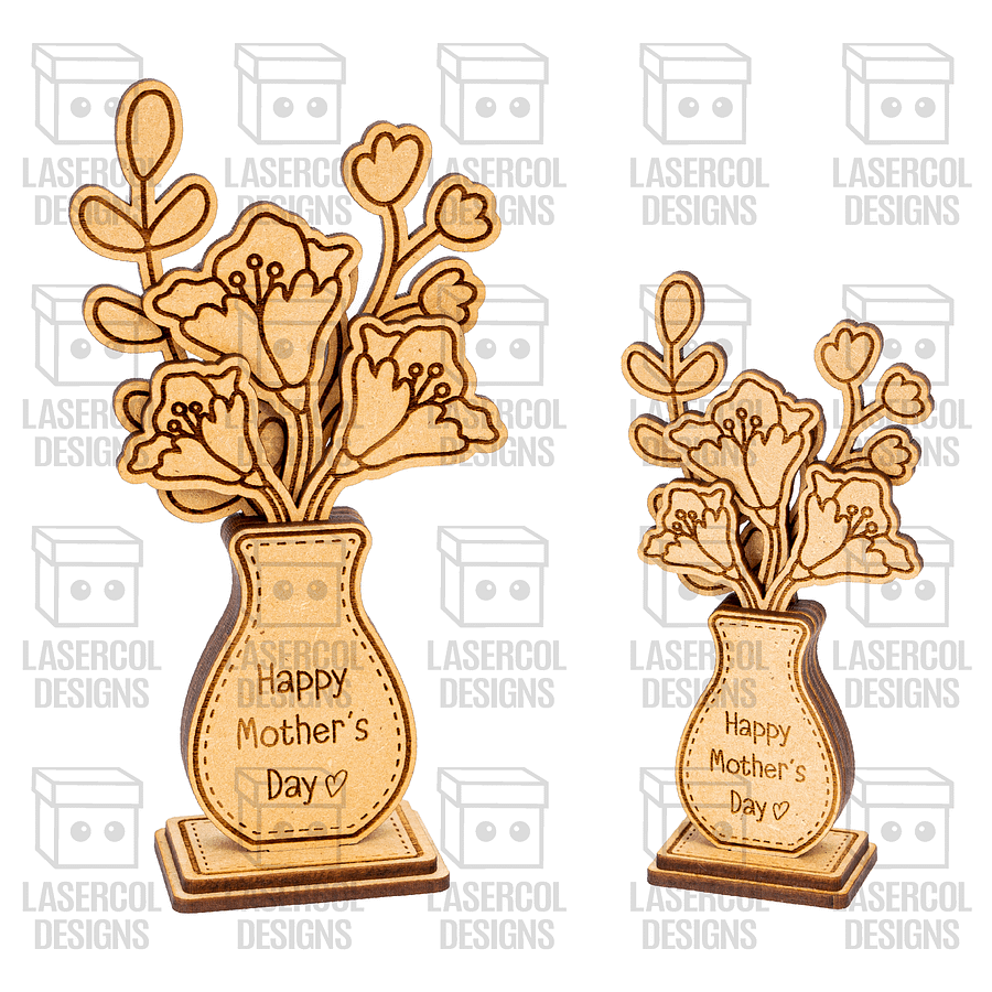 Mother's Day Flowers (2 Sizes, 4 Styles) - Laser Cut Files product image (4)