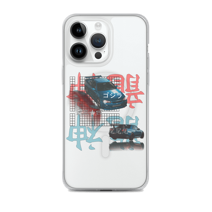 Japanese Script, Gojira R34 Grid (Black) Phone Case product image (1)