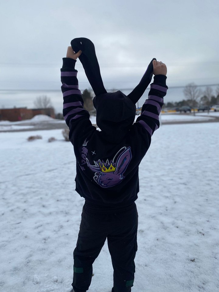 Bunny Ear Special Hoodie (Black and Purple) product image (1)