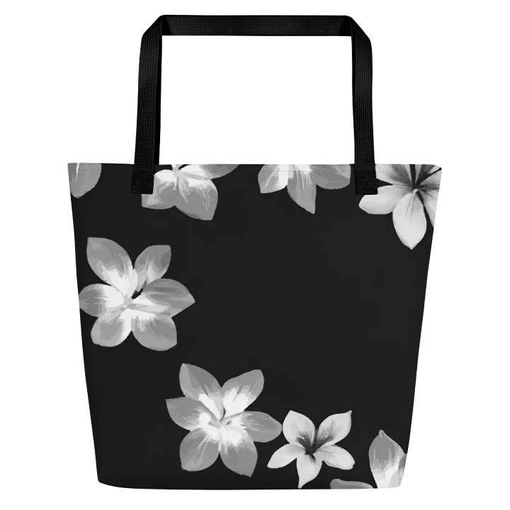 Volcanic Ash Translucent Caribbean Flower Print | Large Tote Bag w/ Pocket product image (1)