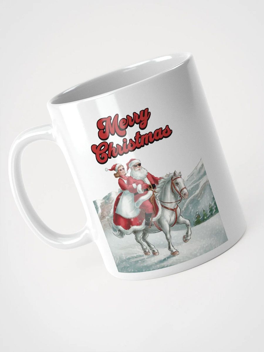 Mr. and Mrs. Santa Claus Horse Riding White Mug product image (7)