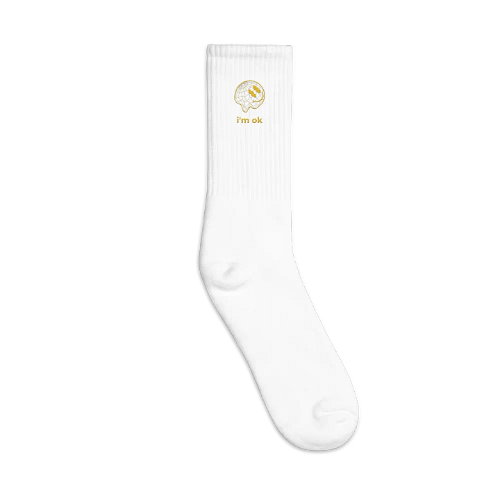 i'm ok embroidered socks yellow product image (33)