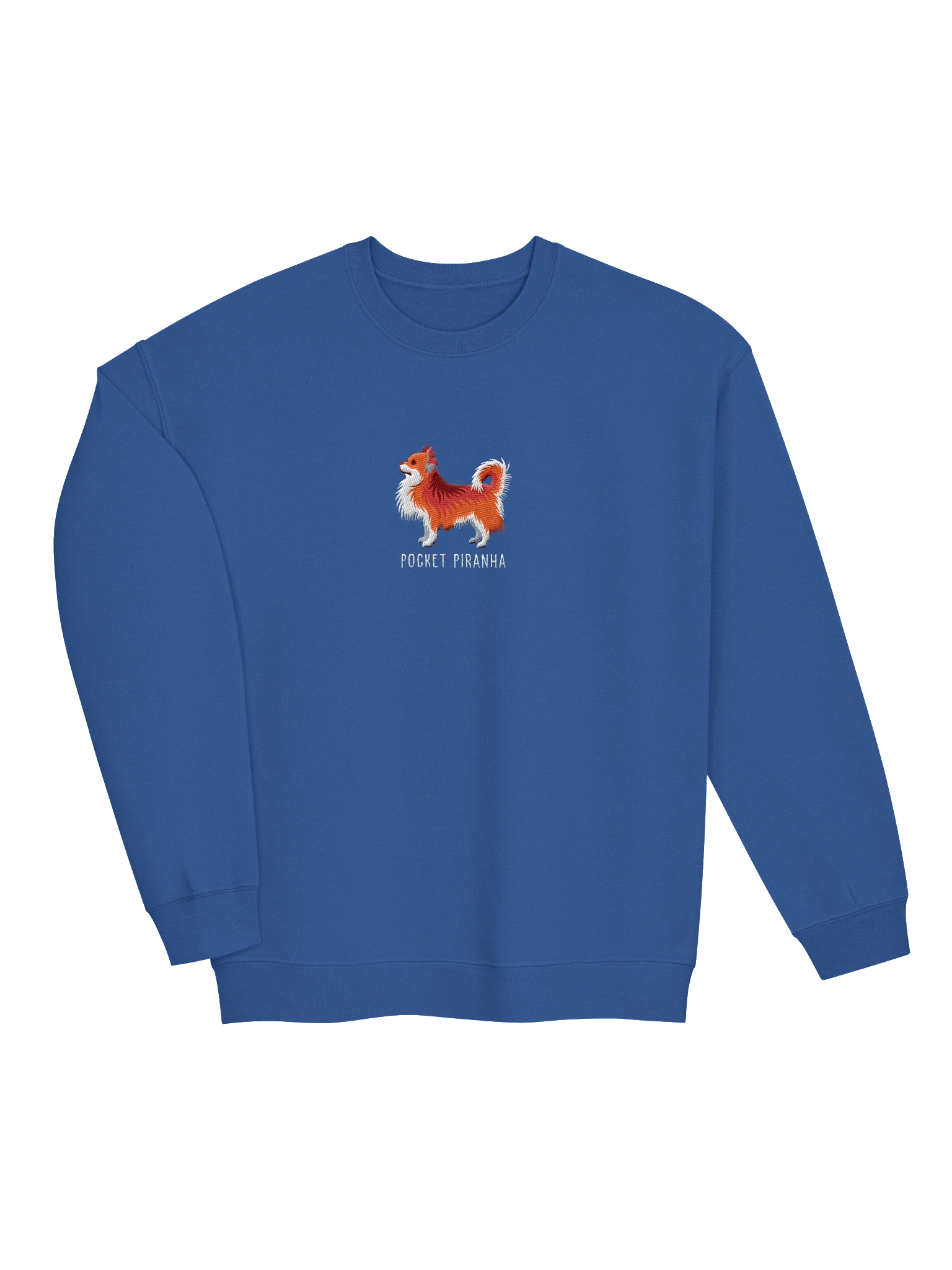 Pocket Piranha Sweatshirt (Embroidered) of a Longhaired Chihuahua(Red) product image (11)