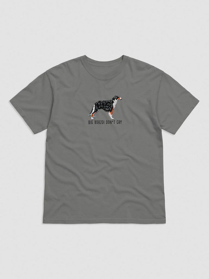Big Borzoi Don't Cry T-Shirt(Embroidered) of a Borzoi(Black & Tan) product image (6)