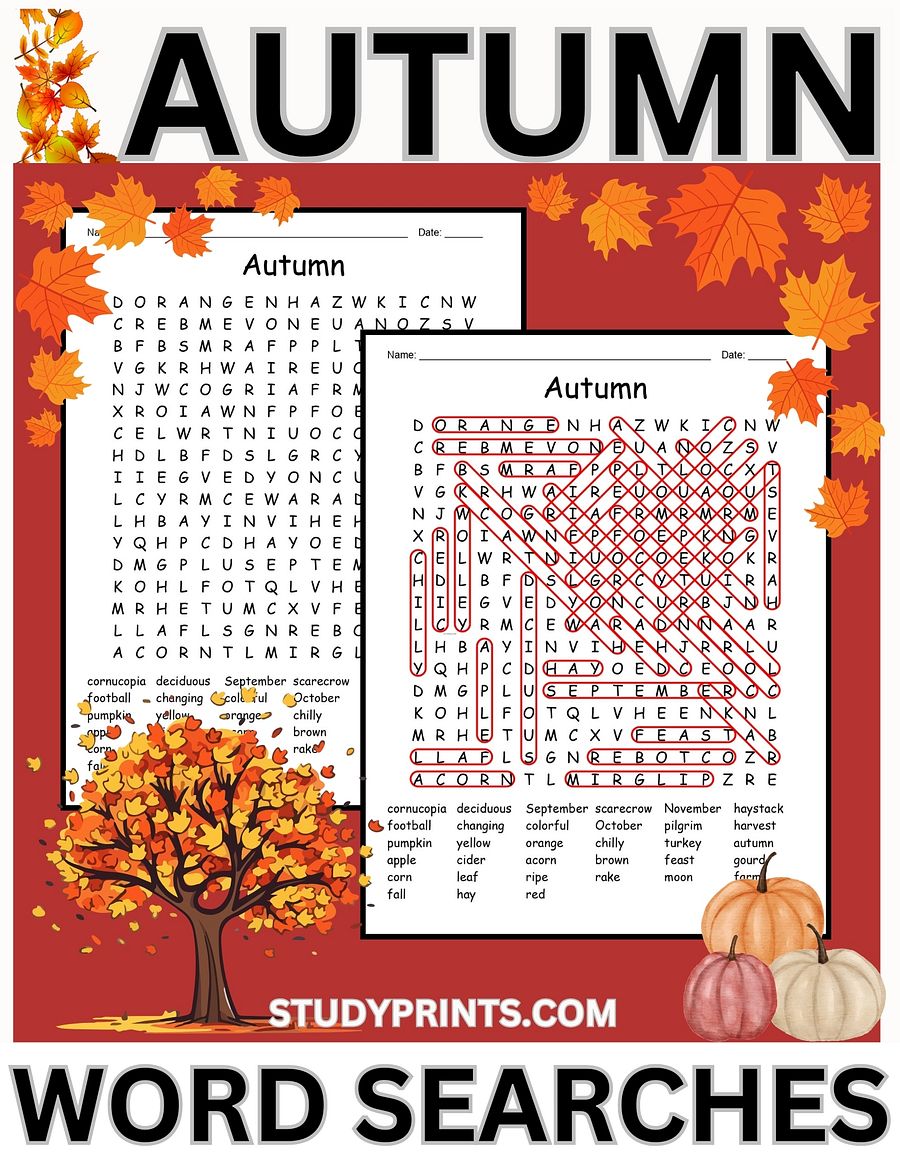 Autumn Word Search Puzzle product image (1)