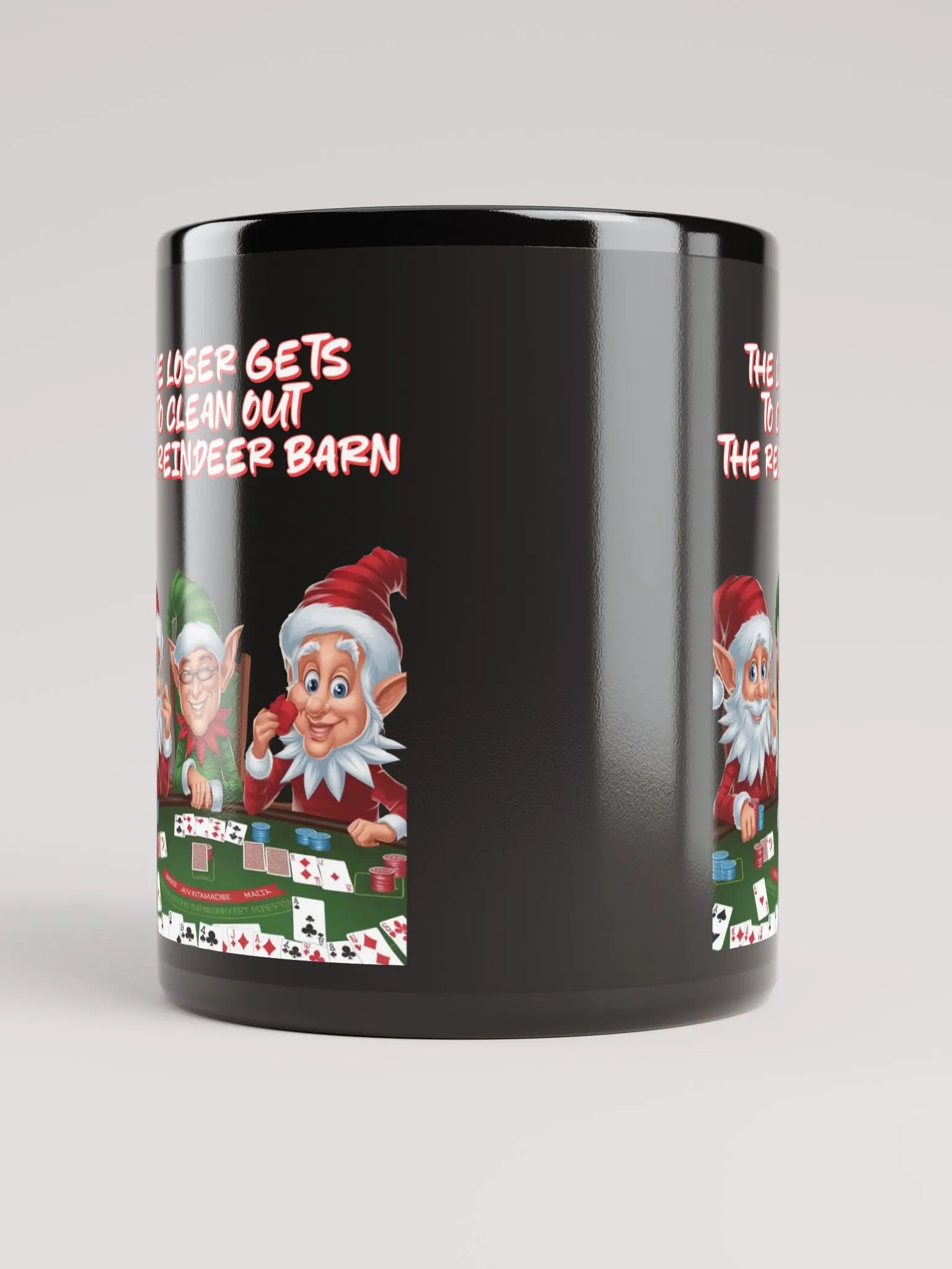 The Loser Gets To Clean Out The Reindeer Barn - Black Mug product image (9)