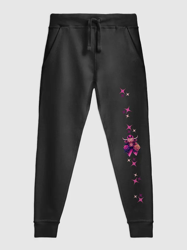Highland Cow Blooms Breast Cancer Awareness Joggers product image (1)