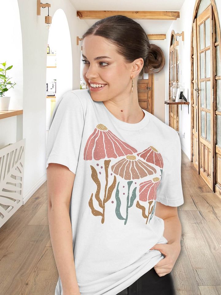 Boho Coral Blooms Artistic Retro Wildflower Graphic Tee product image (36)