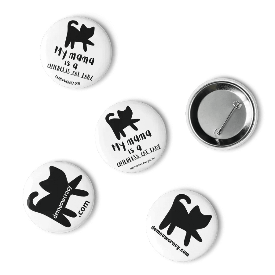 Childless Cat Lady Button Set - Black & White product image (10)
