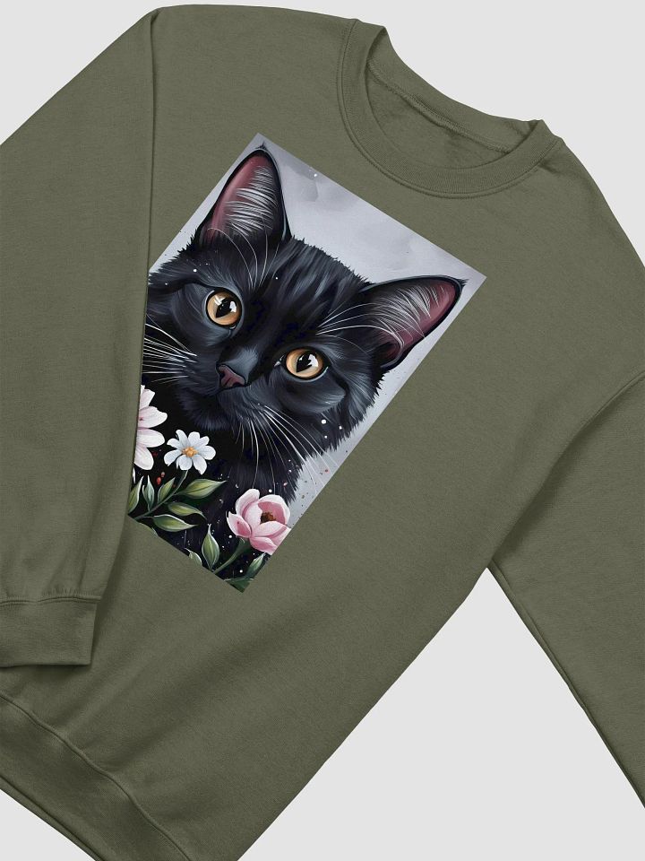 Whimsical Cat and Flowers Crewneck Sweatshirt product image (14)