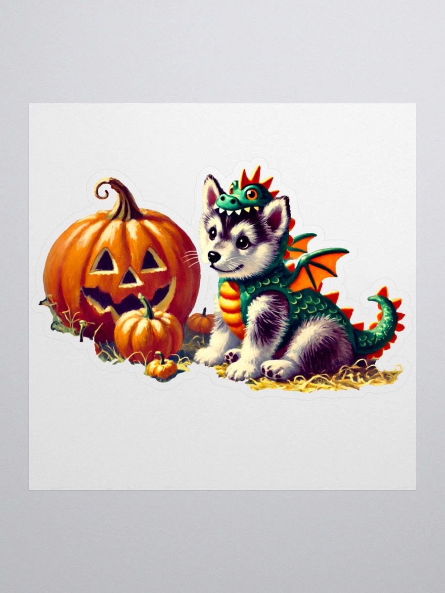 Dragon Husky Puppy Halloween Sticker product image (2)