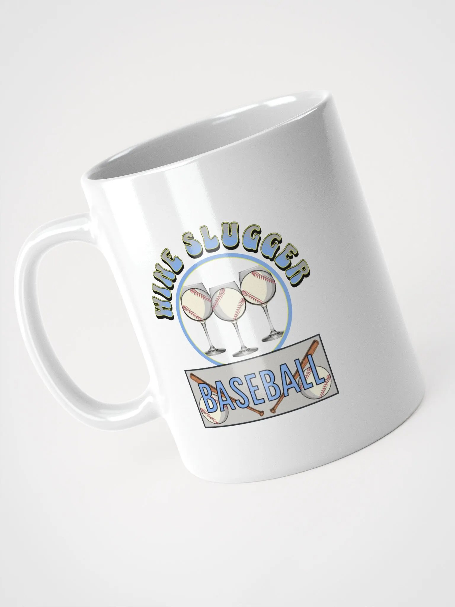 Wine Slugger Baseball White Glossy Mug product image (2)