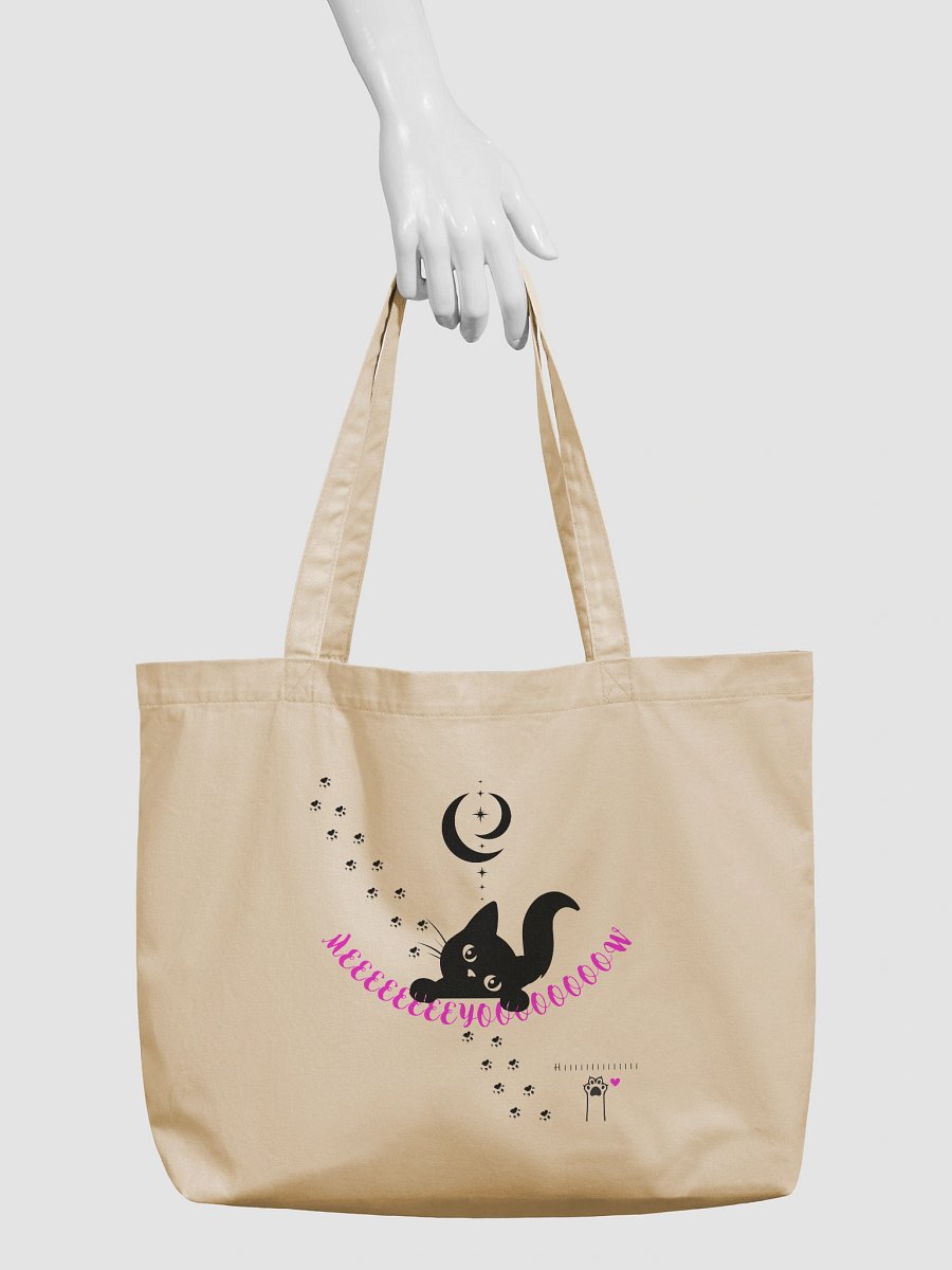 Meeeeeyoooooooow Hiiiiiiiii - Organic Cotton Tote (Hot Pink Font) product image (3)