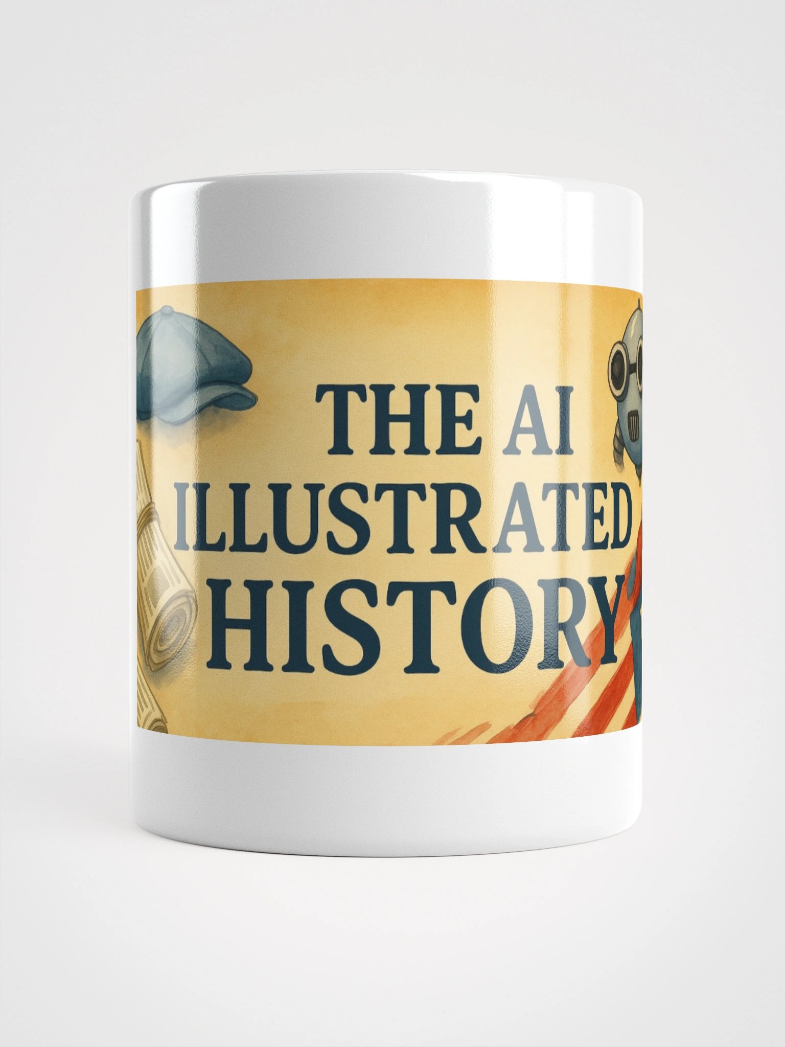The AI Illustrated History Mug – Vintage Retro Robot product image (13)