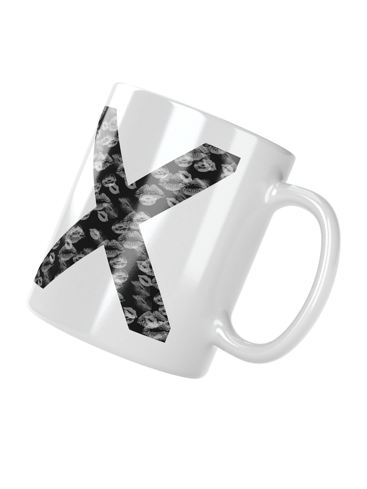 Black X White Lipstick Kisses | Glossy White Mug product image (4)