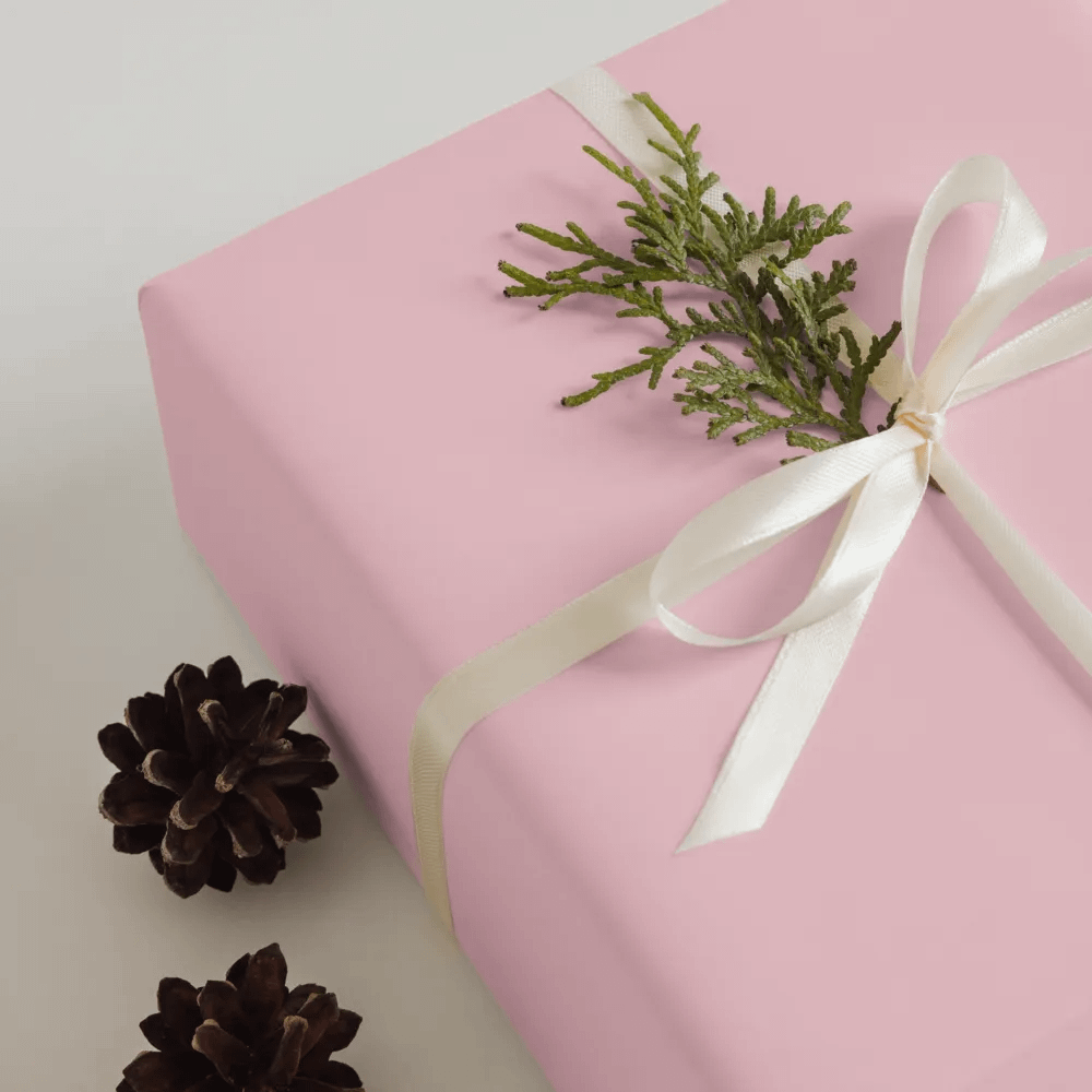 Pale Pink Solid Holiday Christmas Wrapping Paper Sheets (3) product image (12)