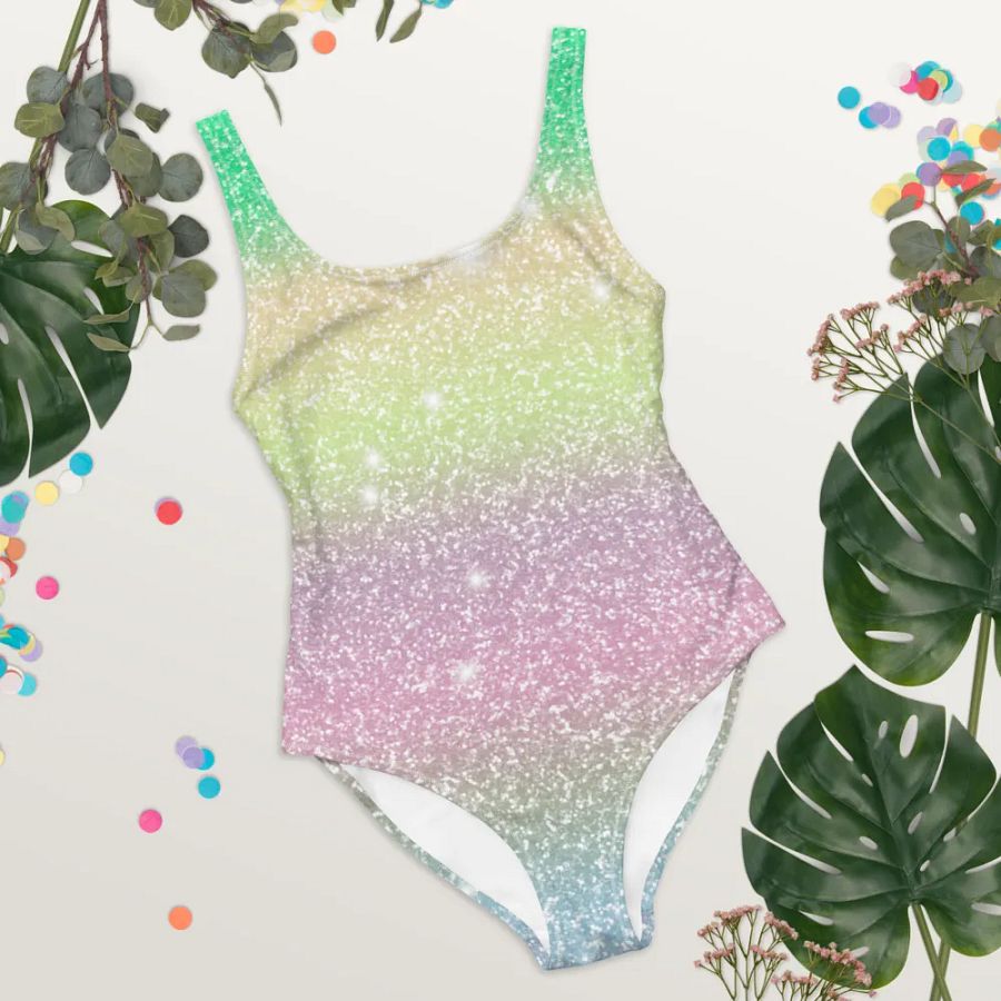 Glitter Unicorn Texture Design One Piece Swimsuit (12) product image (10)