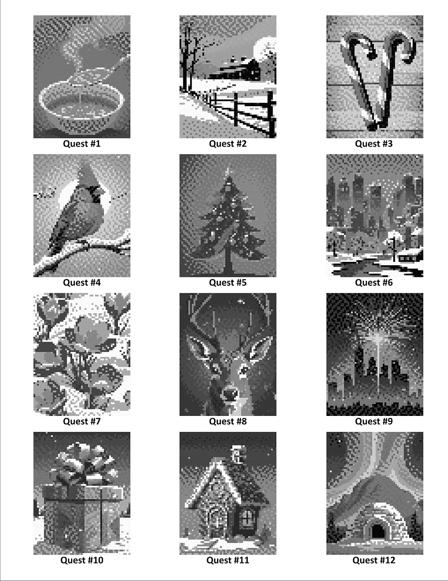 Pixel-Perfect Winter Coloring Book: Pixel Art Coloring Book with 36 Illustrations product image (3)