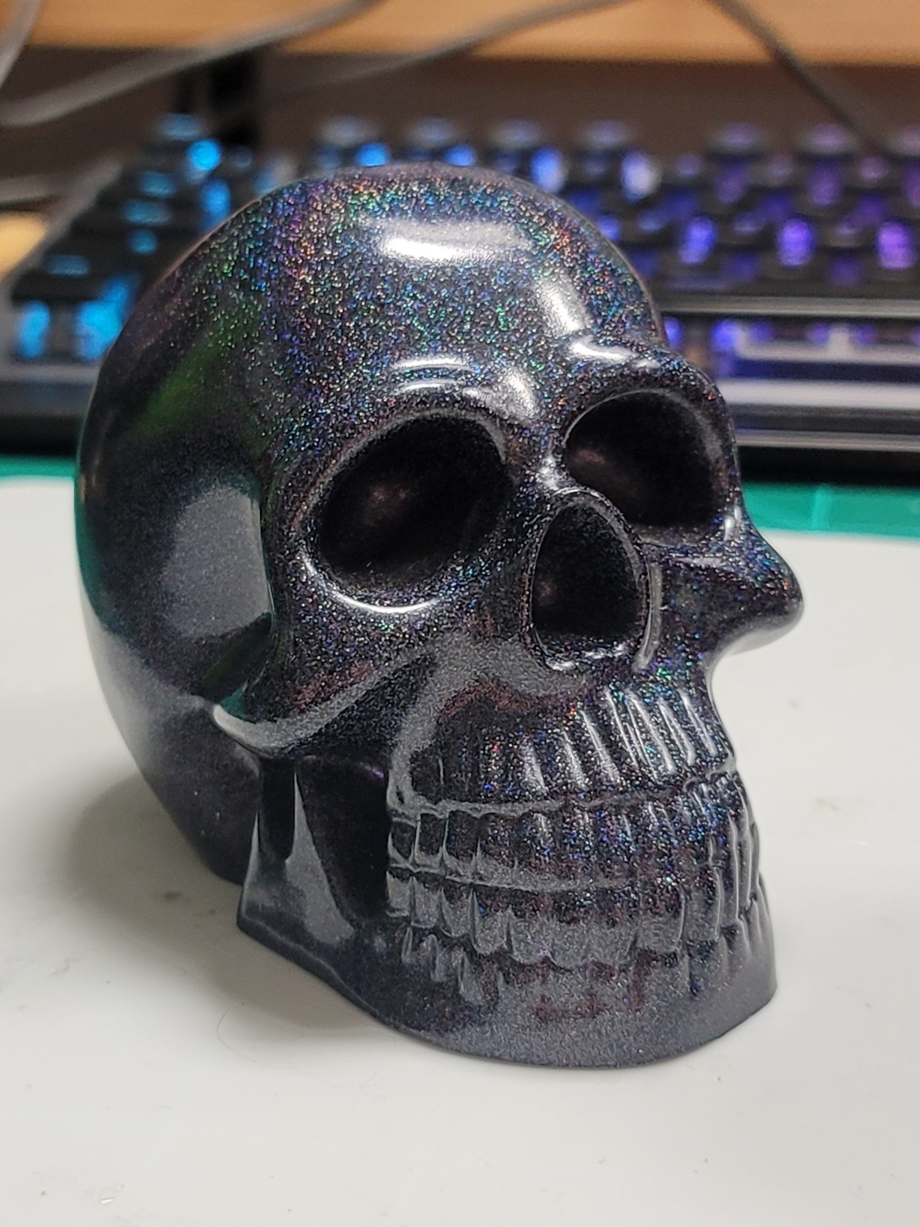 Black Holographic Glitter Skull product image (2)
