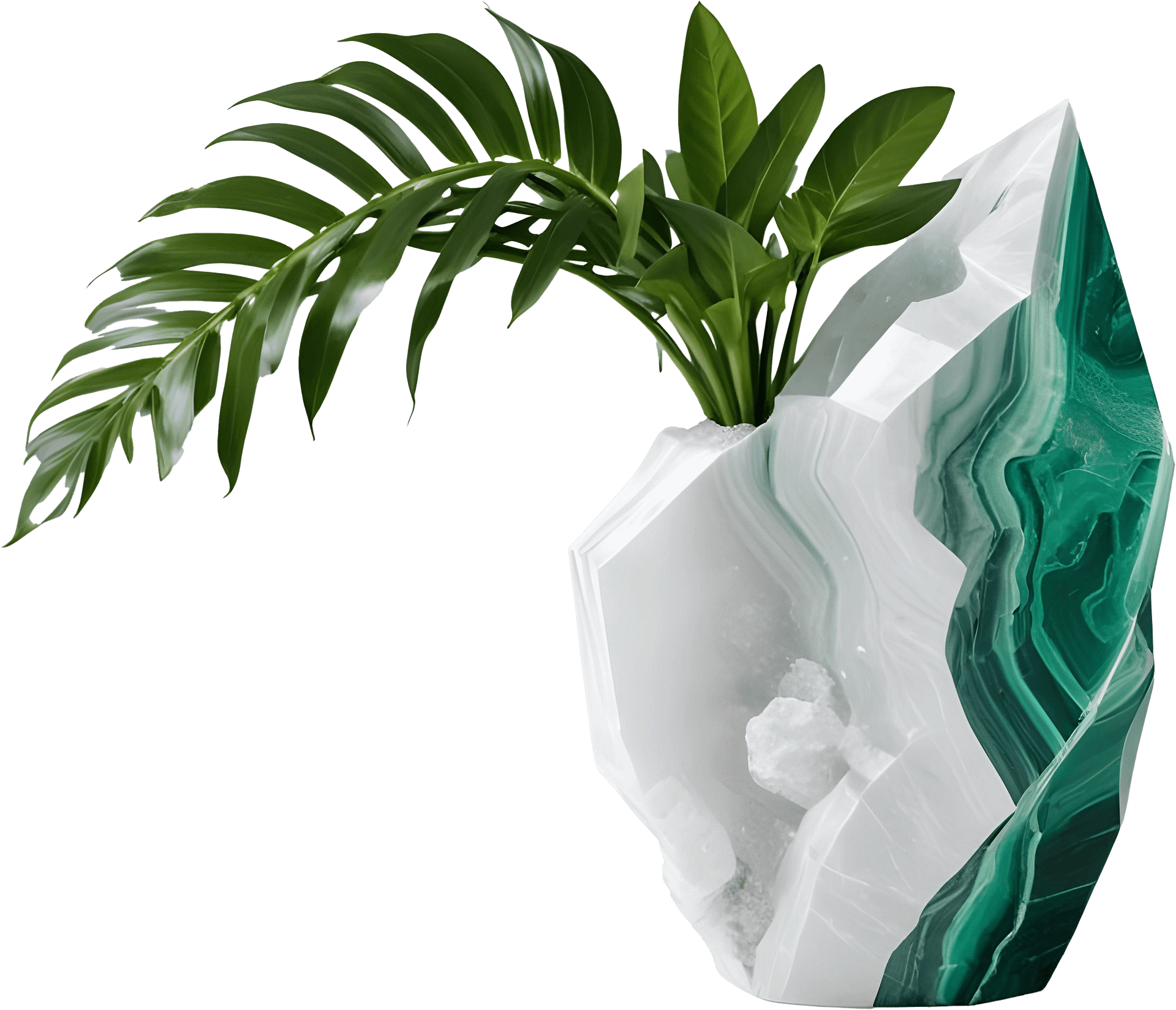 Aurora Verde - Vase Quartz & Malachite png product image (1)