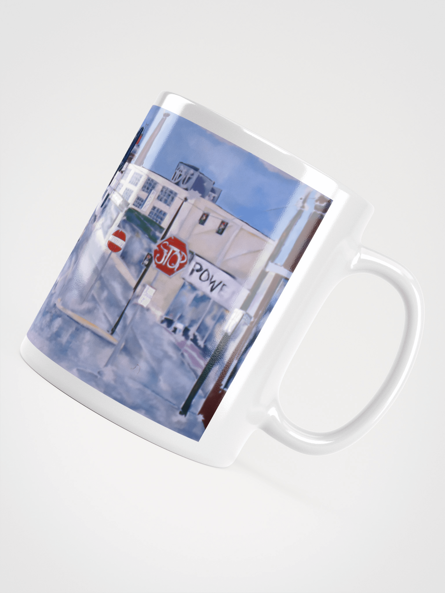 10th, Oak and Burnside, Portland, OR (1986) White Glossy Mug product image (5)