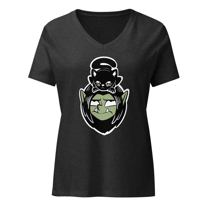 Drafli and Cat Women's V-neck T-shirt product image (1)