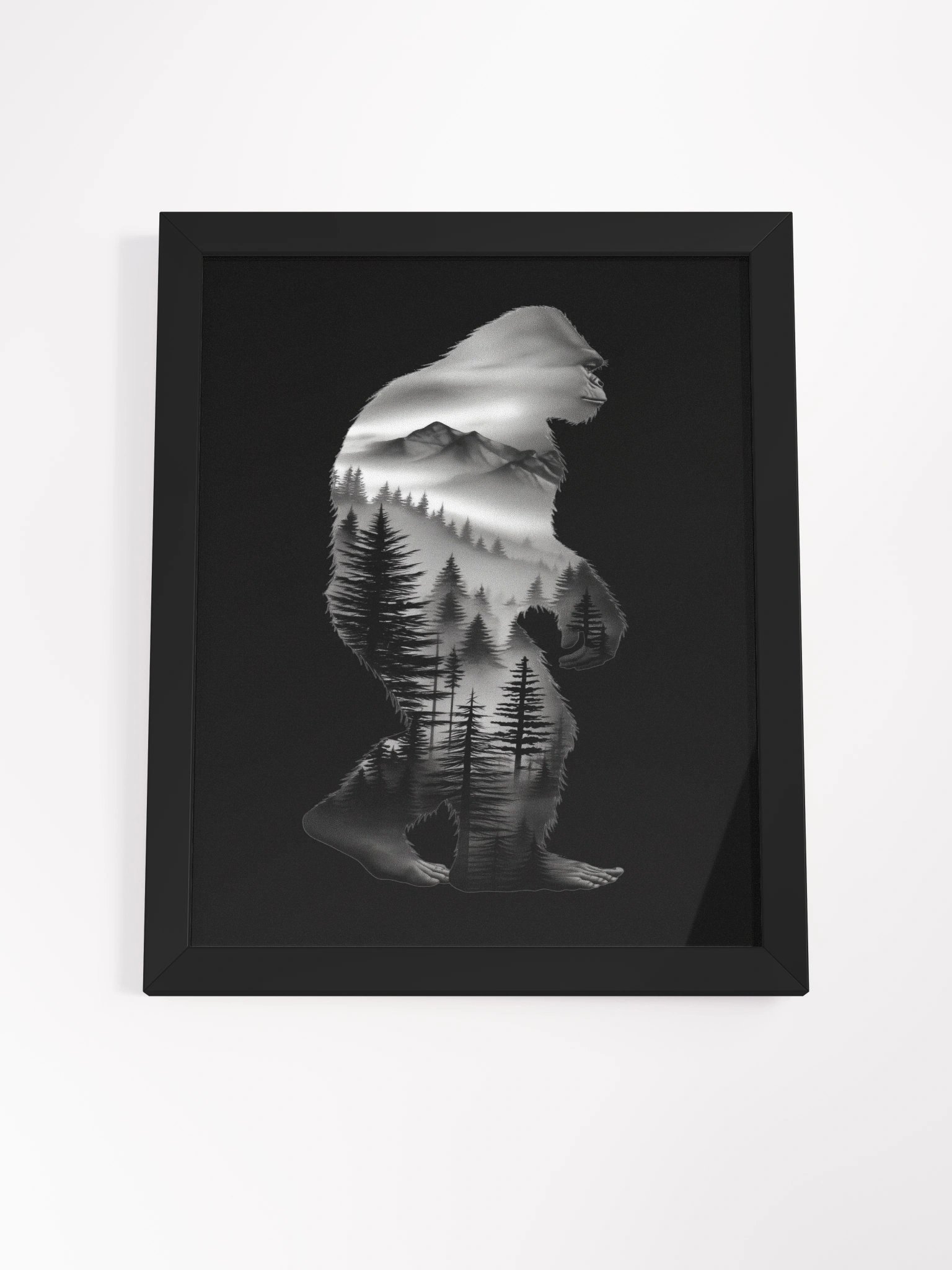 Sasquatch Silhouette Framed Matte Wall Art Canvas product image (6)