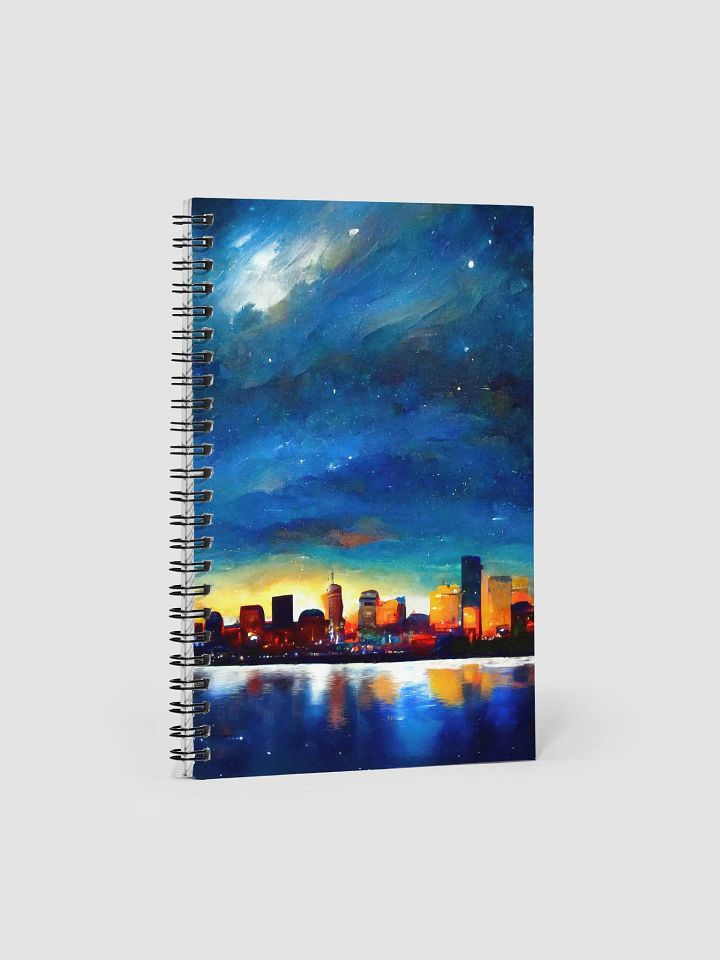 Boston Skyline - Abstract Night Sky - Spiral Notebook product image (1)