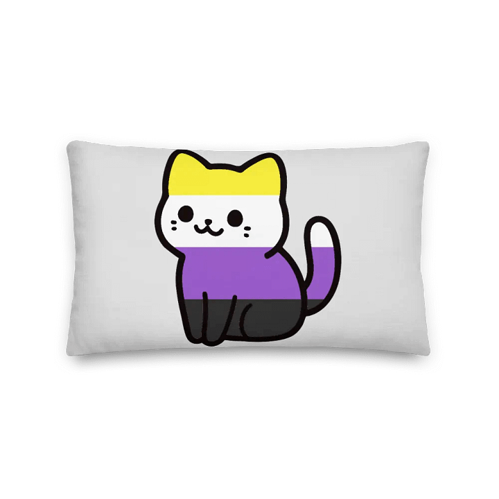Nonbinary Pride Kitty Pillow product image (2)