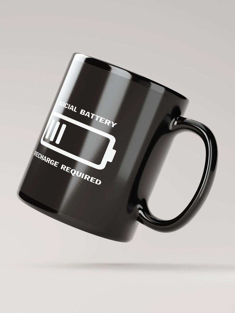 Social Battery Recharge Black Glossy Mug product image (3)