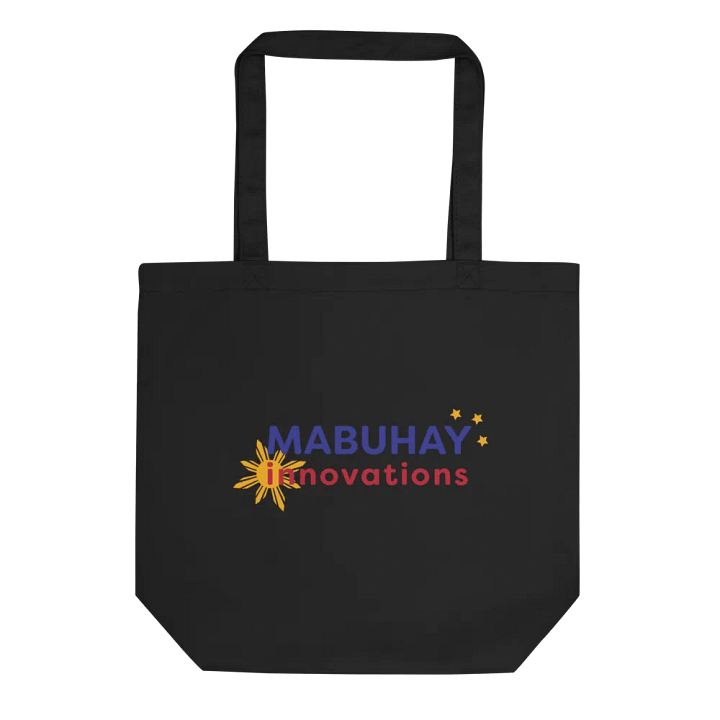 MABUHAY INNOVATIONS SUPPORTER TOTE: VERSATILE USE, ORGANIC BLACK TOTE BAG, PHILIPPINES FLAG SUN LOGO product image (2)