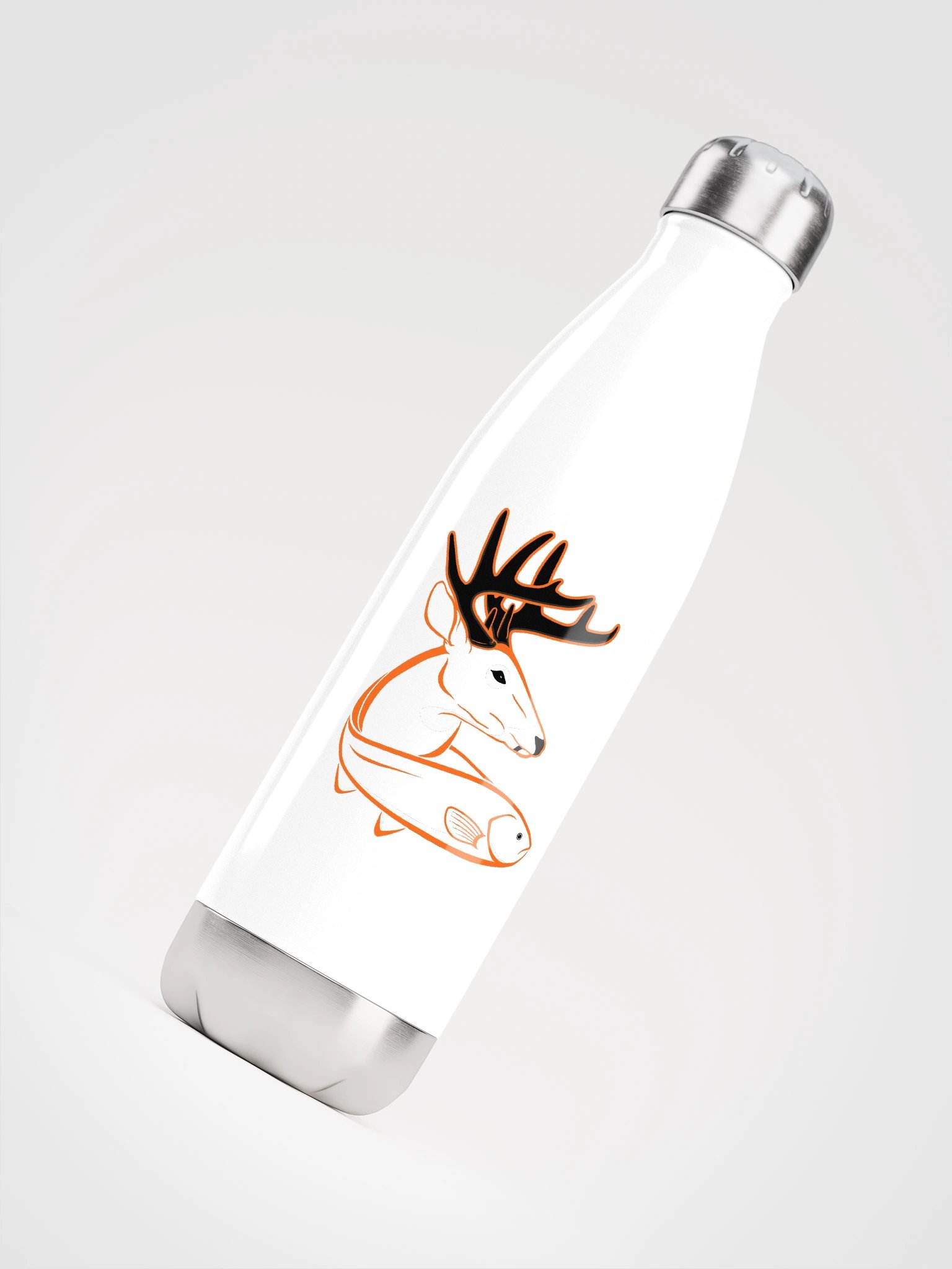Black/White W/ Orange Stainless Bottle W/ Cap product image (4)