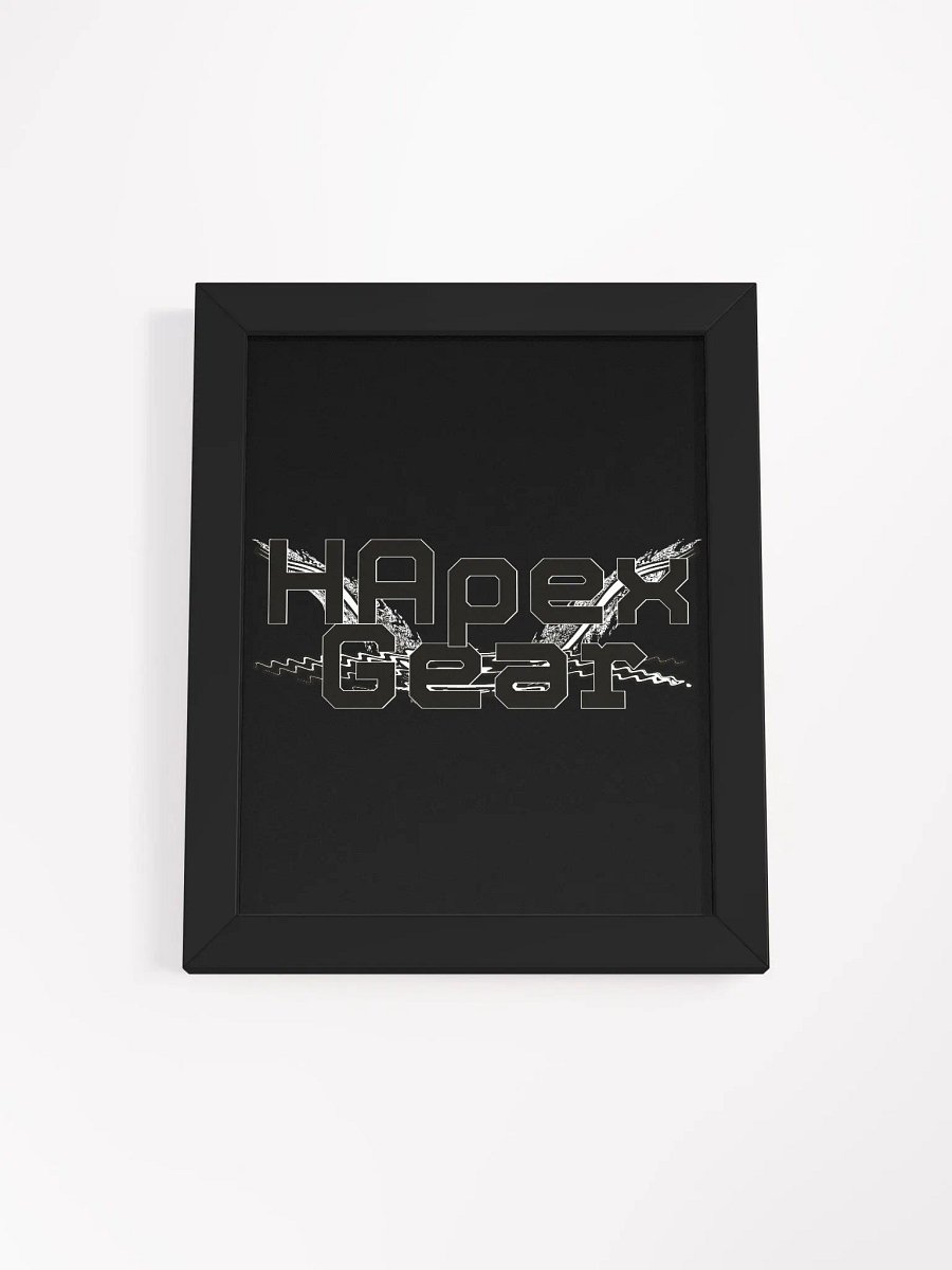 Framed - Black - High-Quality Matte Poster - Black HApex Gear White Logo product image (1)