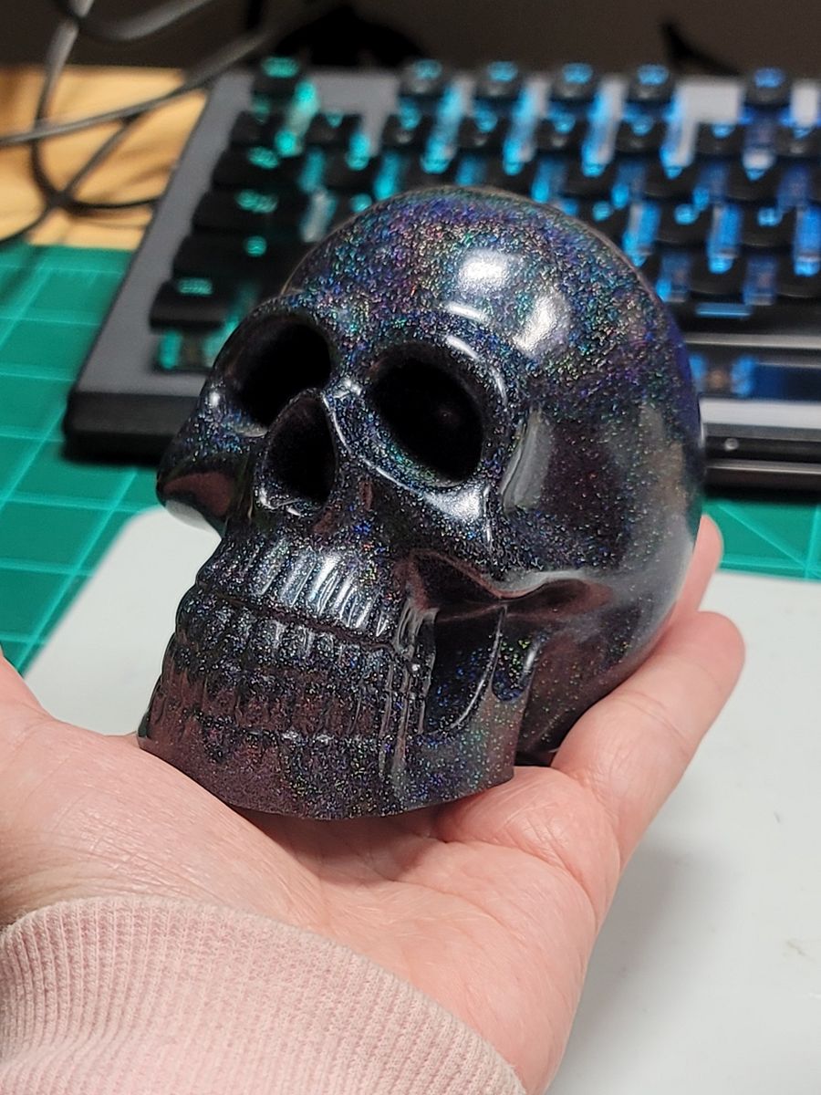 Black Holographic Glitter Skull product image (6)