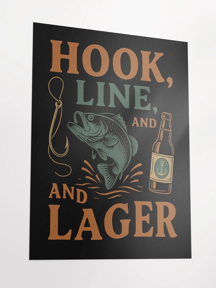 Hook, Line, & Lager Poster – Fishing & Beer Cabin Decor product image (3)