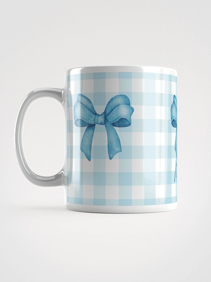 Mug Blanc Vichy Bleu Revisité à Message - Merci - Cadeau Poétique product image (2)