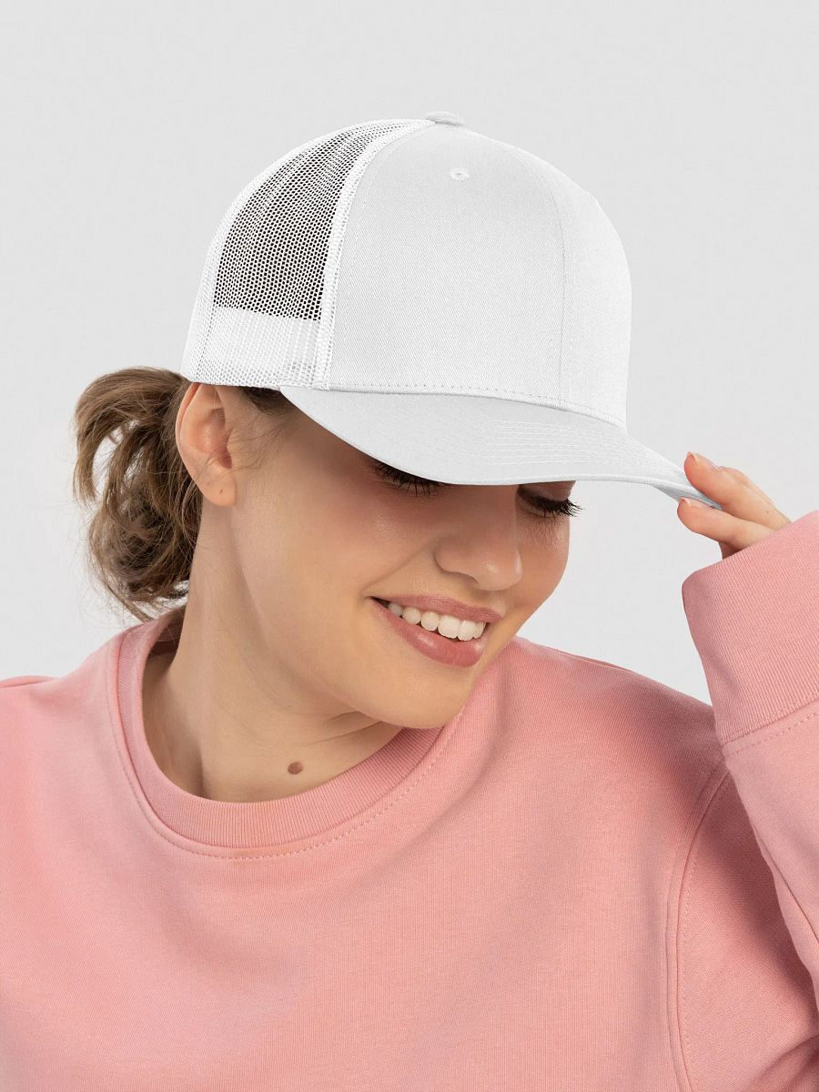Embroidered BAKA Trucker Hat WHITE product image (5)