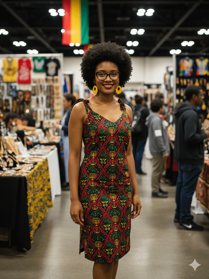 Heritage & Grace: Kwanzaa Kinara Slip Dress product image (2)