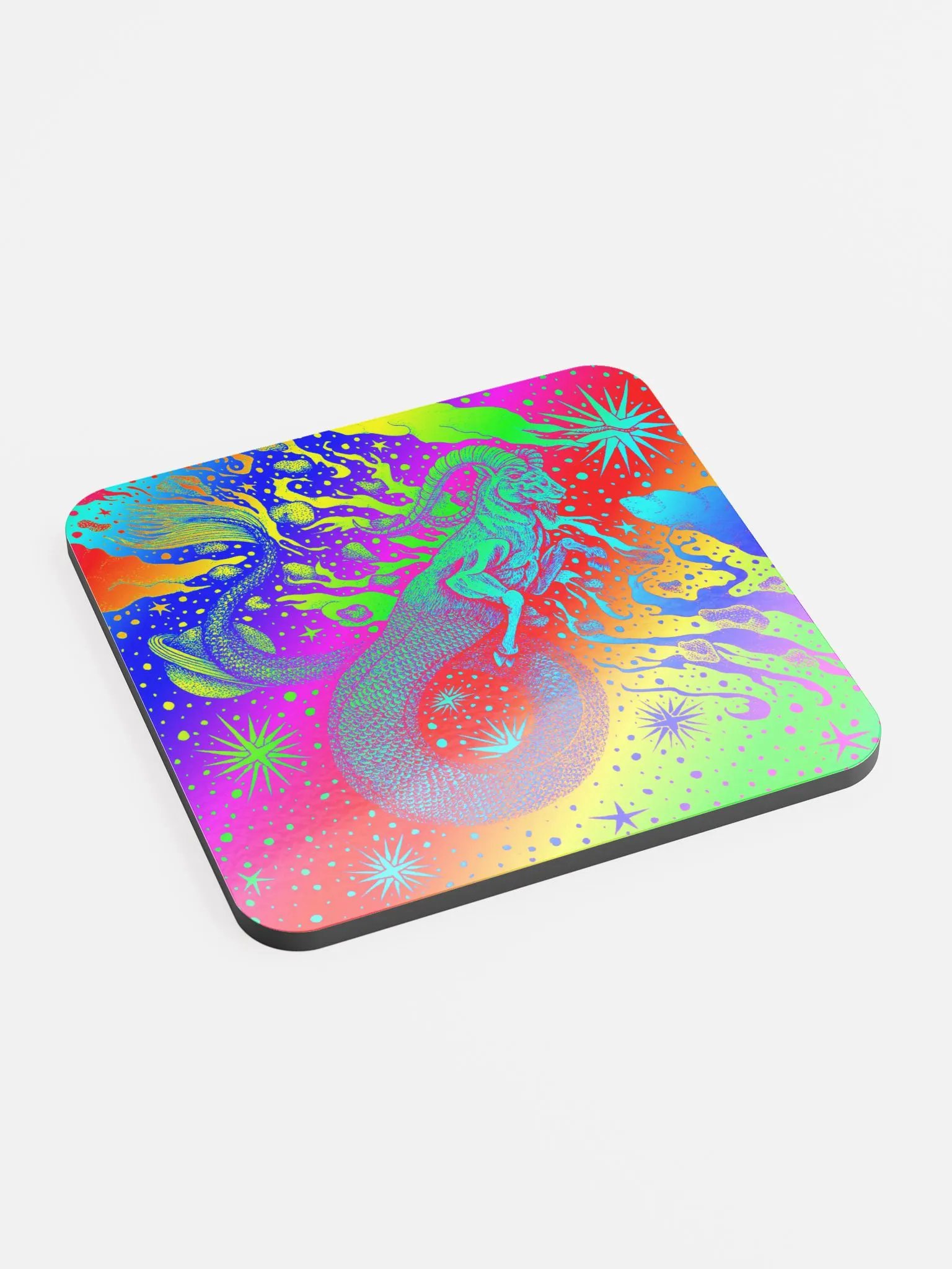 Limited edition Full Rainbow Capricorn Zodiac coaster product image (2)