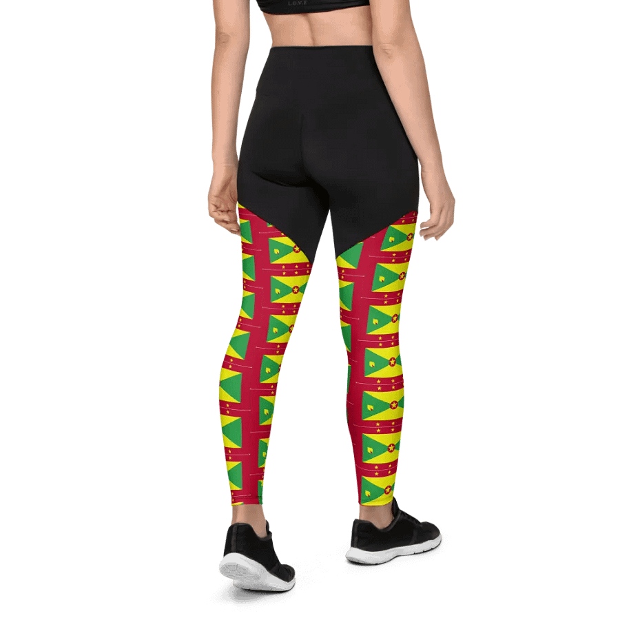 Grenada Flag All-Over Sports Leggings product image (8)