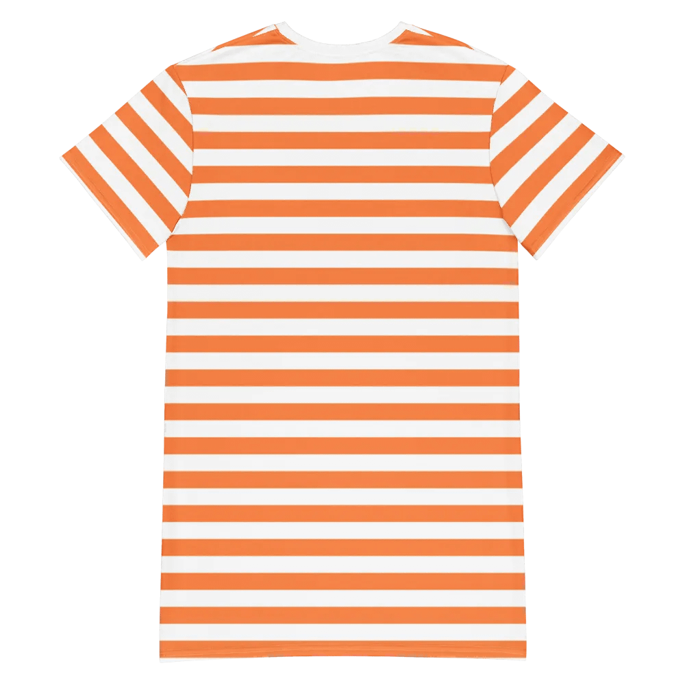 Orange Stripped Summer T-Shirt Dress product image (12)