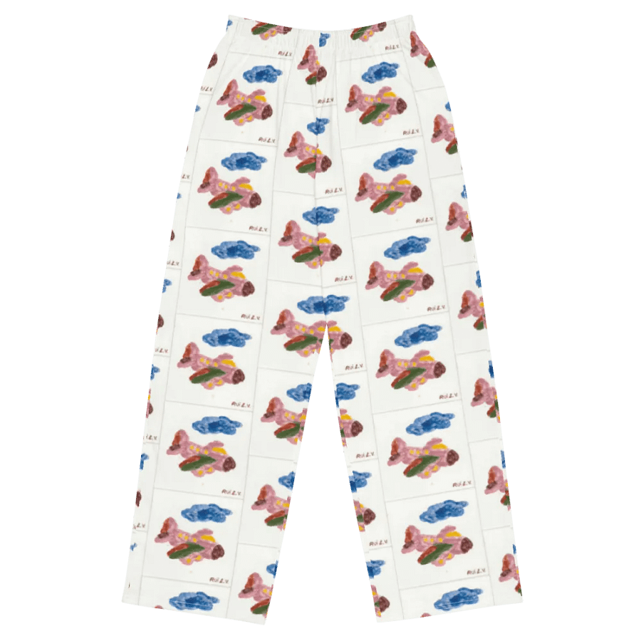 Kid Airplane (All-Over Print Unisex Wide-Leg Pants) product image (2)