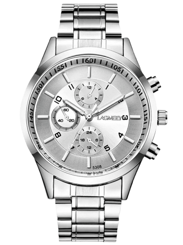 Korean students ultra-thin men's black steel belt sports luminous waterproof explosion three eyes, imitation six needle black watches product image (4)