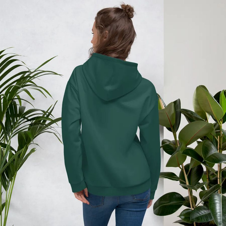 Plain Dark Green Soft Summer Unisex Recycled Polyester Heavyweight Premium Hoodie by Treasure Pie product image (12)