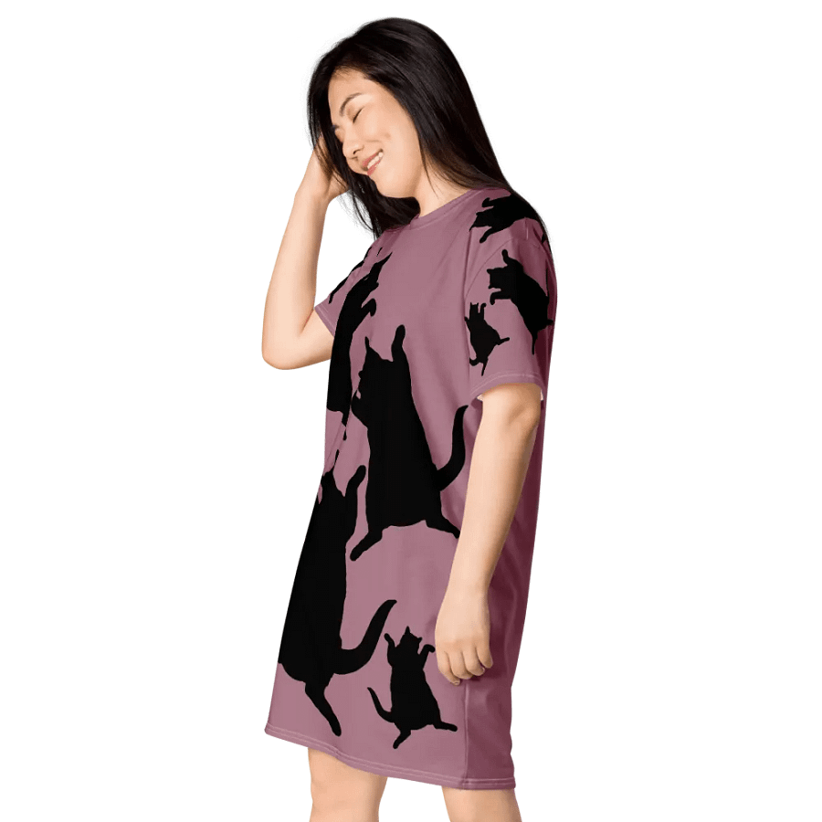 Kitties Dancing for Demeowcracy Cat Ladies T-Shirt Dress Mauve product image (6)