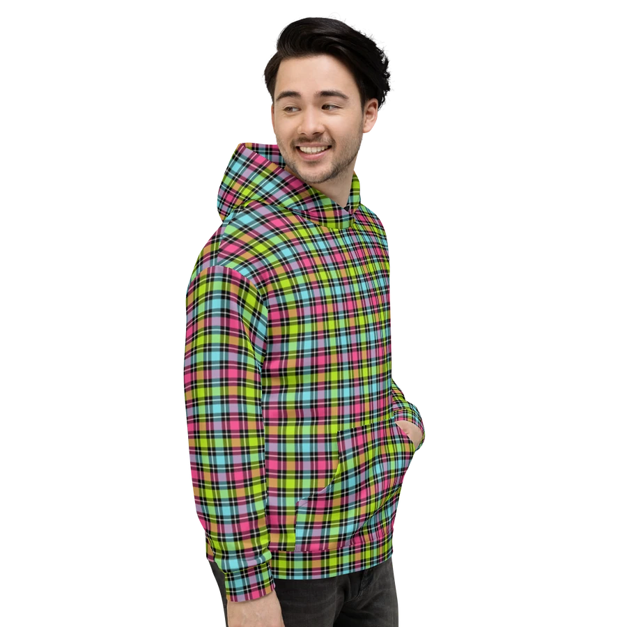 Neon Checkered Plaid Hoodie product image (5)