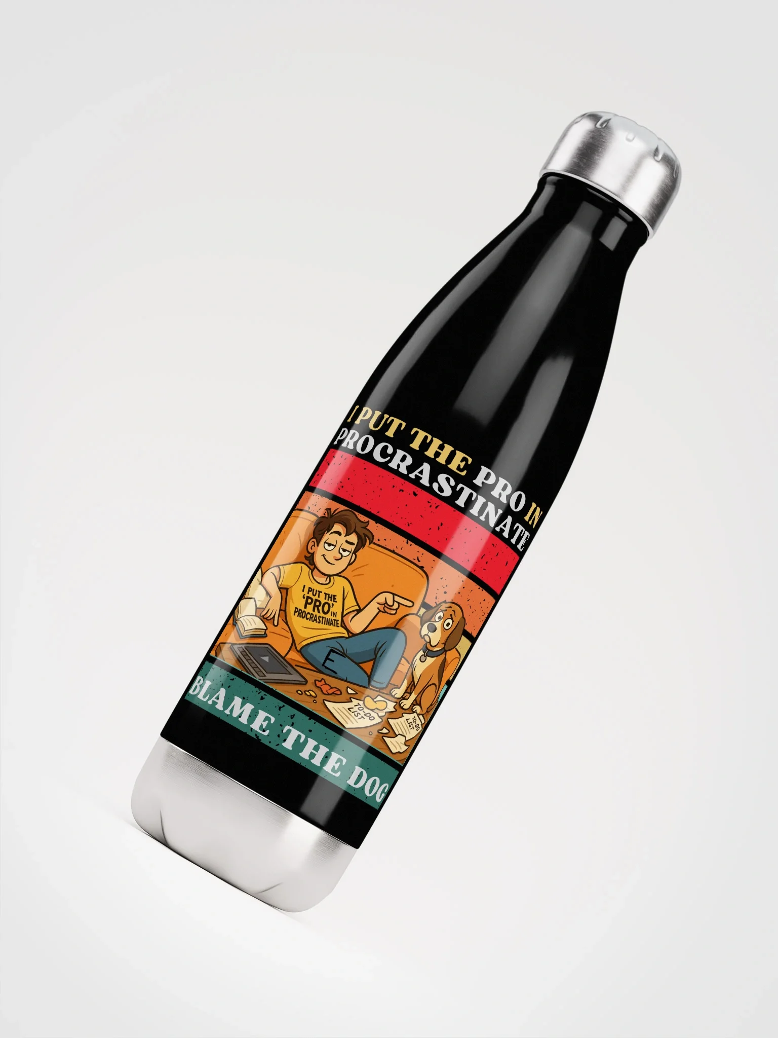 Procrastination Guru Stainless Steel Water Bottle product image (4)