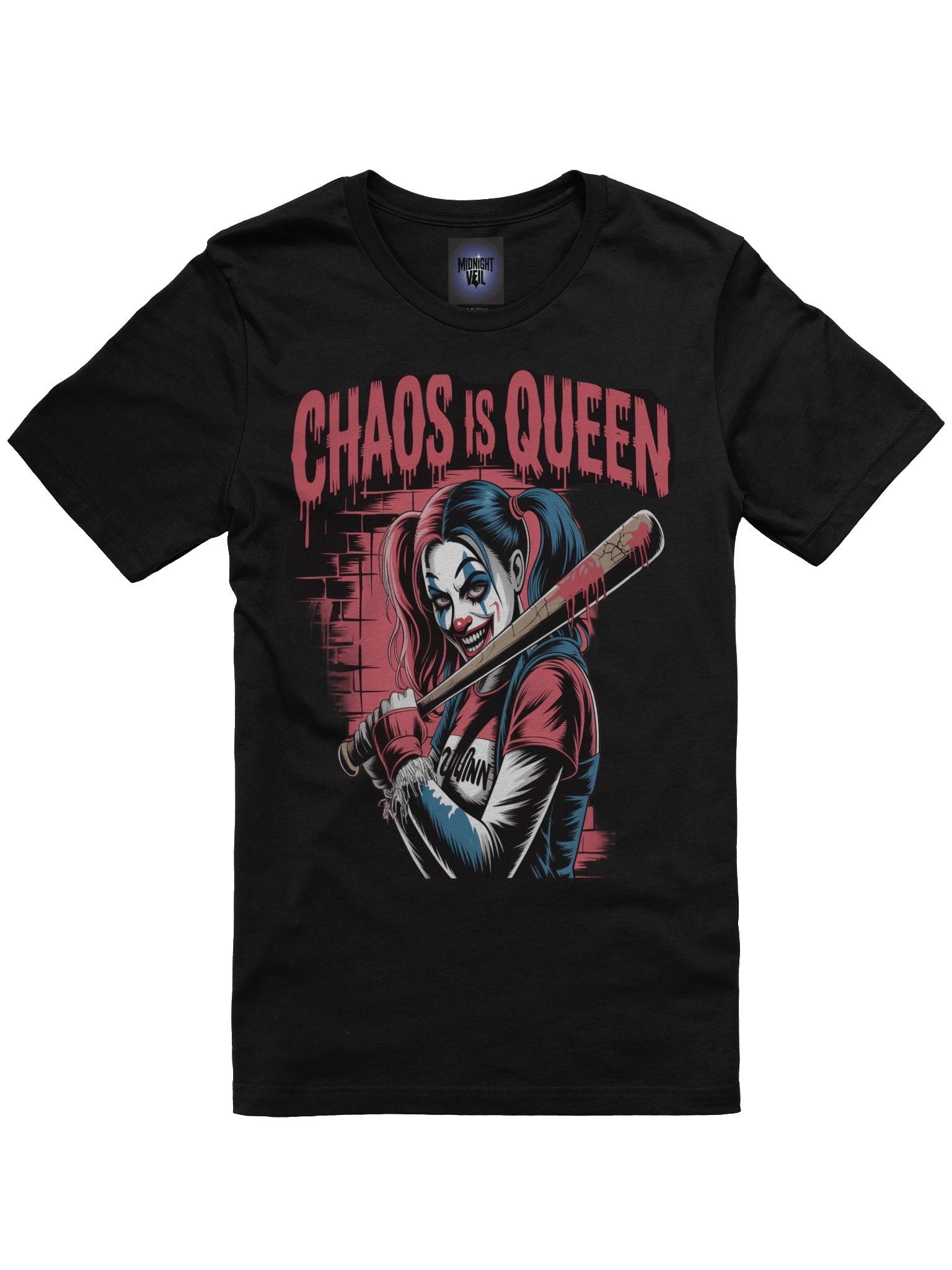 Harley Quinn 'Chaos is Queen' Bat Swing Supersoft T-Shirt product image (3)
